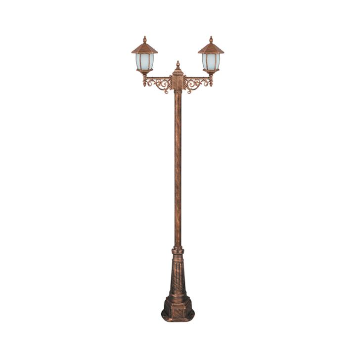 چراغ دوشاخه پارکی تکشیدفام مدل ویکتوریا خمره ای کد 91215-16-8125